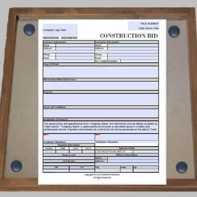 A construction bidding document showing a low bid.