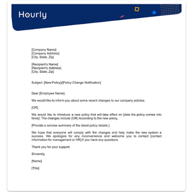 A written office memo communicating a workplace policy.