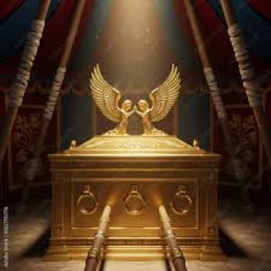 An illustration of the Ark of the Covenant, the sacred chest associated with the covenant tablets.