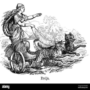 An artistic depiction of the Norse goddesses Frigg and Freyja.