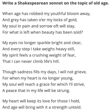 A page of poetry showing the archaic contraction “o'er”
