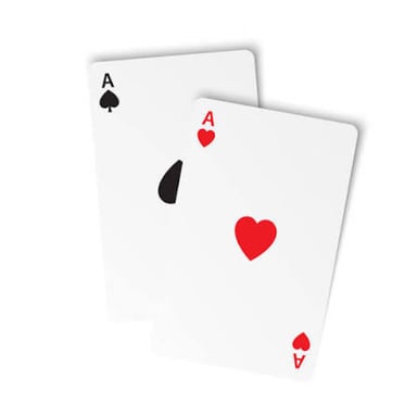 Two ace playing cards shown together as a pair.