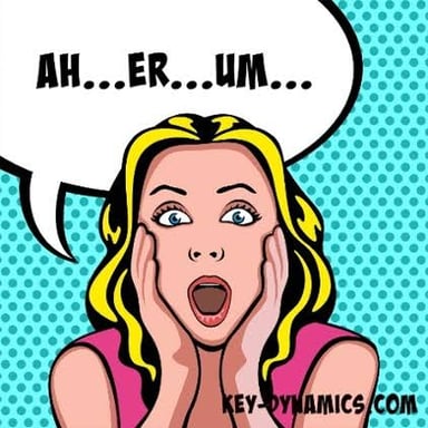 A person reacting with surprise and appearing briefly speechless.