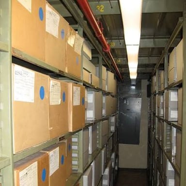 Boxes of inventory waiting to be processed in a warehouse