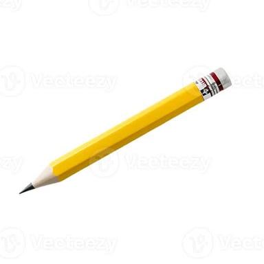 A pencil with an eraser at its end.