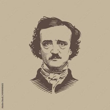 A portrait of writer Edgar Allan Poe.