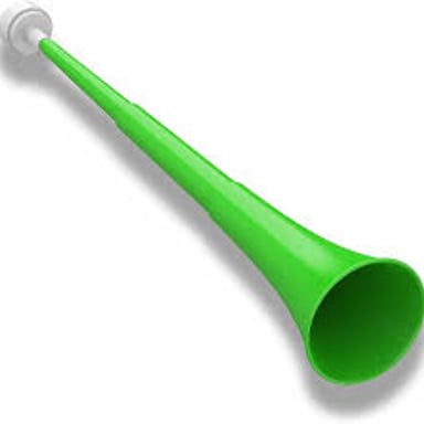 A horn being used to signal the end of a sporting event.