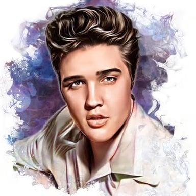 Portrait of singer Elvis Presley, whose middle name appears as Aron on his birth certificate.
