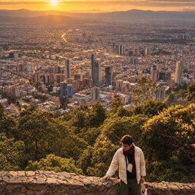 The sun shining over a city in a Spanish-speaking country