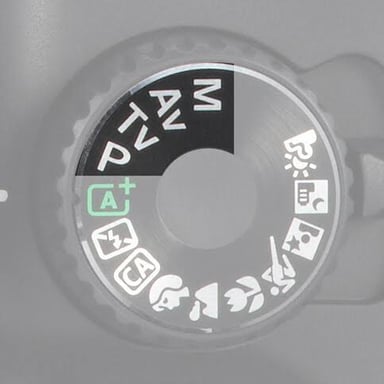 A camera mode selector showing preset options for different kinds of photographs.