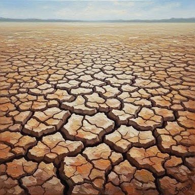 A dry, barren desert landscape.