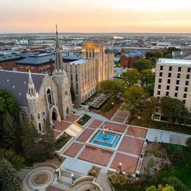 Omaha, Nebraska, with a view of the Creighton University campus.