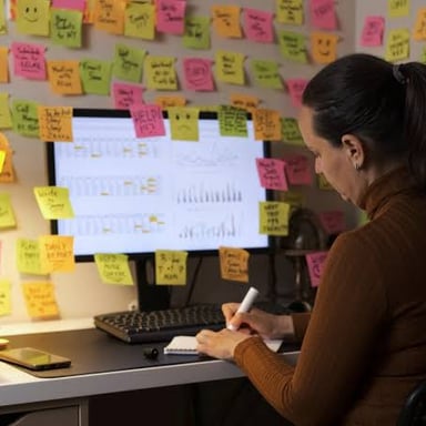 A person keeping track of information across several open browser tabs.