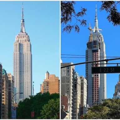An unattractive structure interrupting an otherwise attractive view.