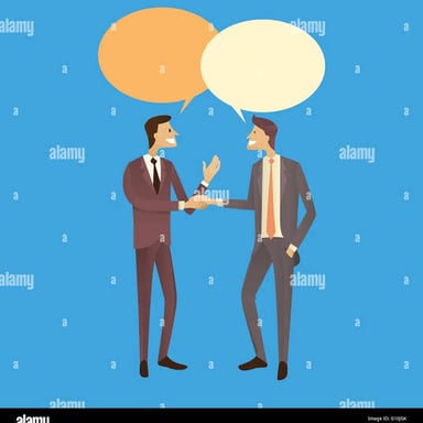 Two people in conversation expressing agreement.
