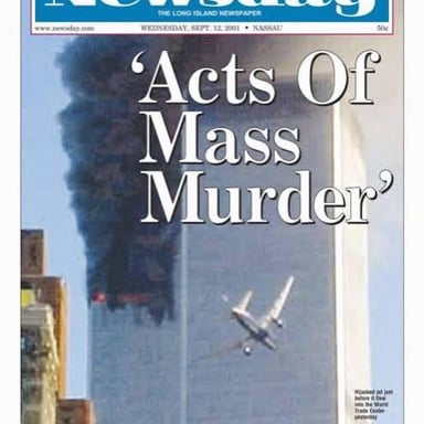 The Newsday masthead on a newspaper front page.