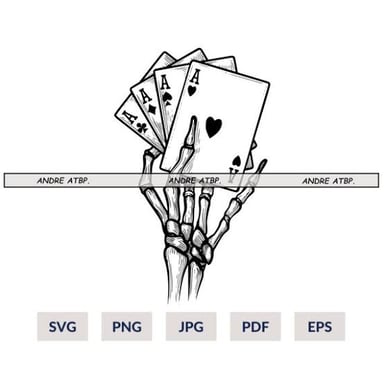 A hand of playing cards with several aces visible.