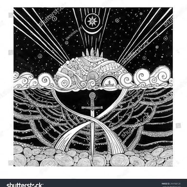 An artistic depiction of the mythical island of Avalon