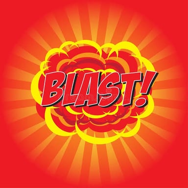 The letters LASTIN shown inside BLASTING, with B and G on the outside