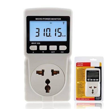 An electric meter displaying a building’s energy consumption.