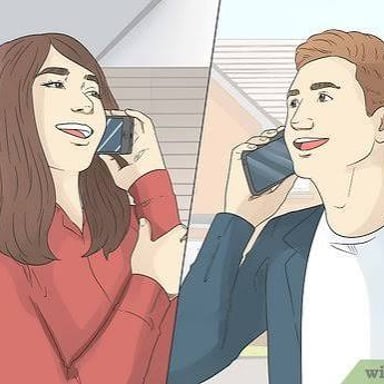 Two people communicating by phone while staying in touch