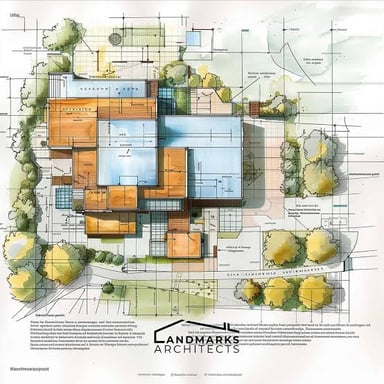 A site plan showing where a building is positioned.