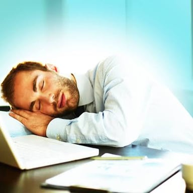 A person resting during a break from work