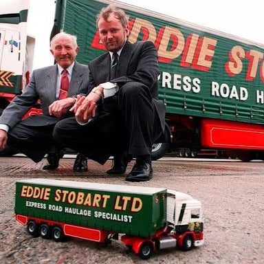 An Eddie Stobart lorry displaying the company’s distinctive branding.