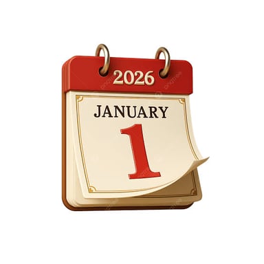 A calendar marking January 1 as a date