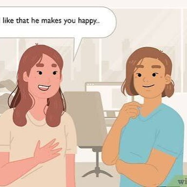 Two people talking face to face.