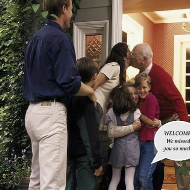 People greeting and welcoming guests as they arrive