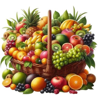 Baskets overflowing with a plentiful harvest