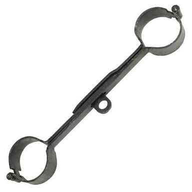 A pair of iron wrist manacles.