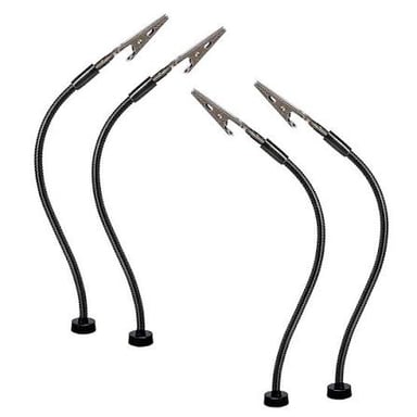 Hands pulling two connected metal clips apart.