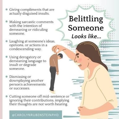 One person speaks to another in a belittling way.
