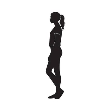 A person with a slender build shown in profile.