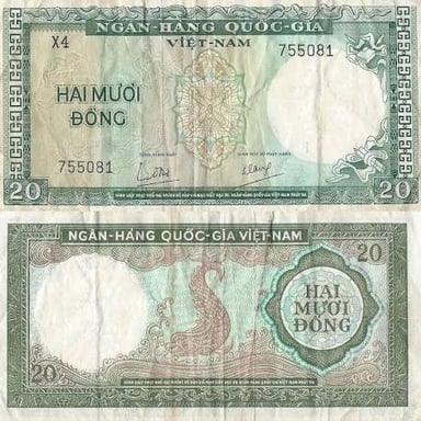 A historical Vietnamese piastre banknote.