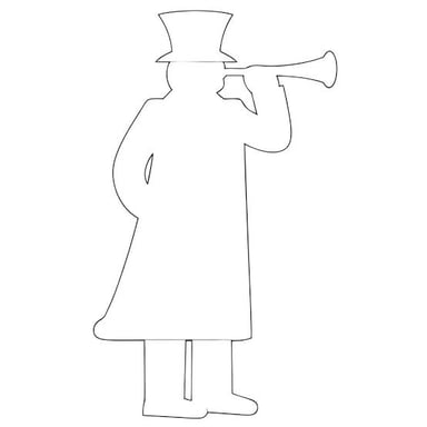A town crier calling out an announcement in public.