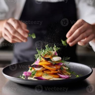 A person making a selective choice among food ingredients.