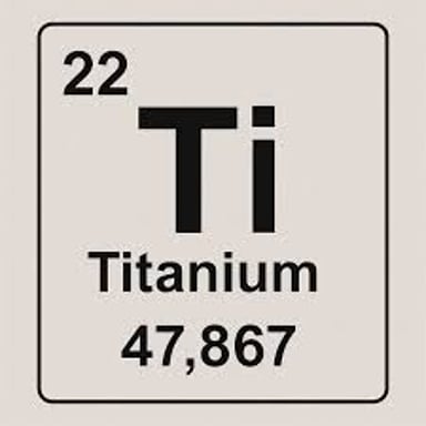 The periodic table entry for titanium, labeled Ti