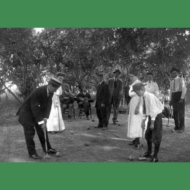 A historical image associated with croquet at the 1900 Paris Olympics.