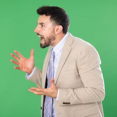 A person gives a visibly angry, stern glare.