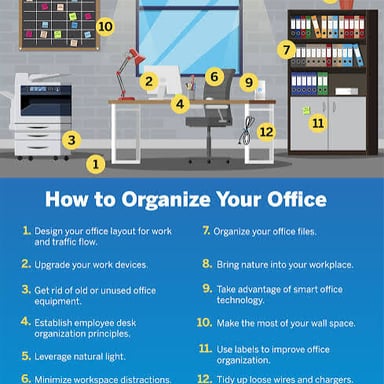People rearranging desks and equipment into a new office layout