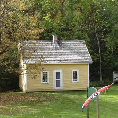A map of Vermont marking the birthplaces of Chester A. Arthur and Calvin Coolidge.