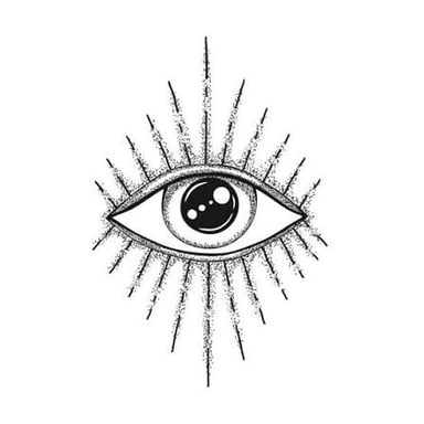 An educational illustration using an all-seeing eye to represent knowing everything.