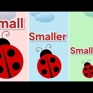 Two similar objects shown at different sizes, with one smaller than the other.