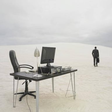 A person leaves a half-finished project behind.