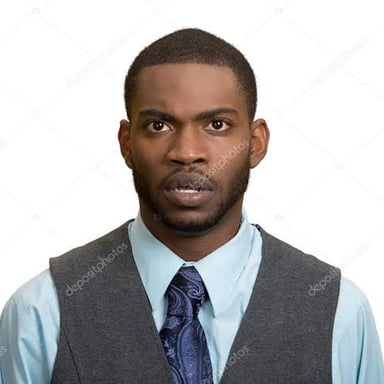 A person with a wide-eyed, astonished expression.
