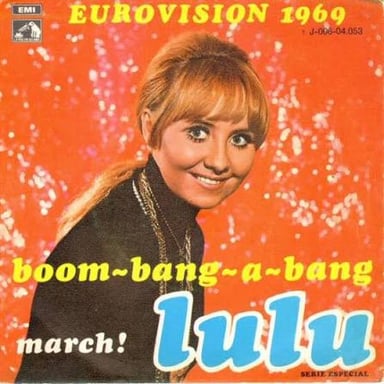 Singer Lulu performing at the 1969 Eurovision Song Contest.