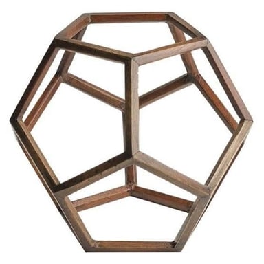Several solid geometric models with flat polygonal faces.